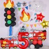 Fire Truck Party Decorations, 7pcs Fire Truck Birthday Party Balloons Fire Party Balloons for Firefighters 5th Birthday Fire Engine Rescue Themed Party Supplies