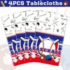 4 Packs Baseball Tablecloth Baseball Table Cover Baseball Plastic Tablecloth Sports Ball Table Cloth Baseball Party Decorations Sports Birthday Party Supplies Baseball Themed Party Decor 86 x 51 Inch