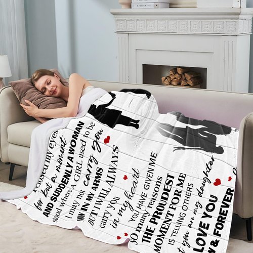 BUUGVIIL Daughter Gifts from Mom, to My Daughter Blanket from Mom, Perfect Daughter Gifts for Birthday Christmas Graduation, Gifts for Daughter from Mom Throw Blanket 60"x50"
