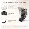 BEFER Lash Clusters, 192 Pcs D Curl Eyelash Clusters 3D Fluffy Volume Individual Lashes Extensions 10-16MM Cluster Eyelash Wispy Cluster Lashes DIY At Home(100P)