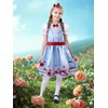 XXLOG Dorothy Costume for Girls Fancy Plaid Dress with Bag and Headband Cosplay Halloween Costumes for Kids M