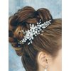 Kercisbeauty Wedding Blue Crystal Rhinestones Silver Headband for Brides Bridal Headpiece Prom Hair Accessories Rustic Wedding Updo Hair Dress for Women