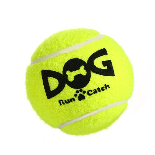 insum Squeaky Tennis Balls for Dogs Colorful Easy Catching Pet Dog Balls 4 Pack (Squeak-2.5inch-Yellow)