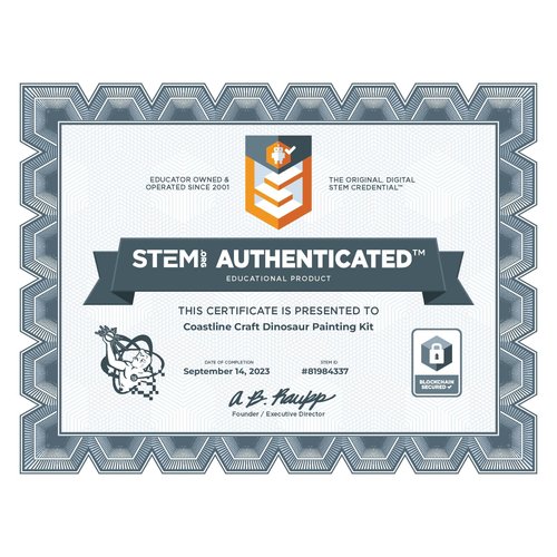 STEM.org Dinosaur Painting Kit for Kids with Dino Trivia-Dinosaur Crafts for Kids Ages 3-5 + w/ 2T-Rex Dinosaur Set - Screen Free, Educational Dinosaur Gifts for Boys, Dino Art Projects for Kids 4-6