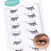 Hermosa Vegas Velvet False Eyelashes with 20mm Black Band, Half Lashes of 10 Pairs Eyelashes Kit, Effortless Lashes with Cat Eye 100% Handmade and Reusable for more than 20 times each Pair HMSAT8
