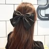 iRIIRIO 3pcs Hair Barrettes With Solid Colors Bows Hair Clips with Bowknot for French Hair Style for Girls Women (black/green/purple)