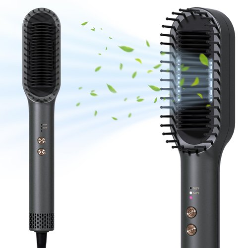 Faytion Hair Straightener Brush, Hot Air Straightening Brush for Fast Styling and Reduces Heat Damage, Hair Straightener Comb with 3 Models & 4 Temp, Dual Voltage, Suitable for Home & Travel
