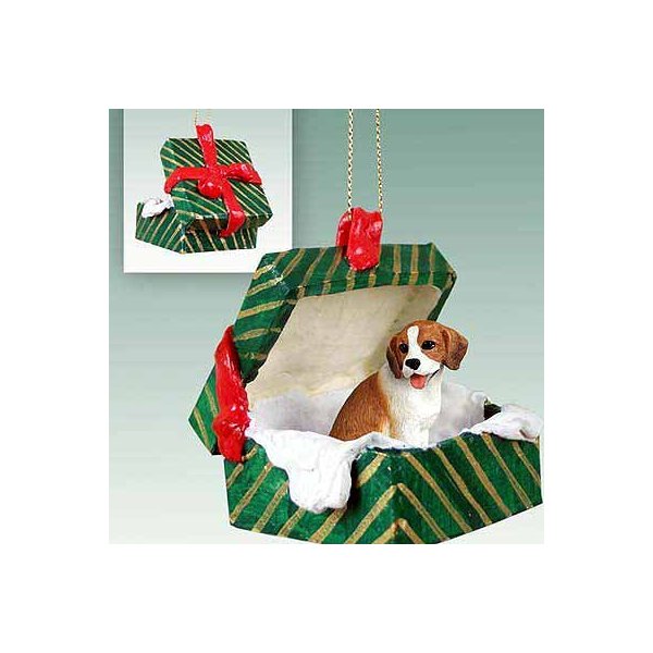 Beagle Gift Box Christmas Ornament - Delightful!