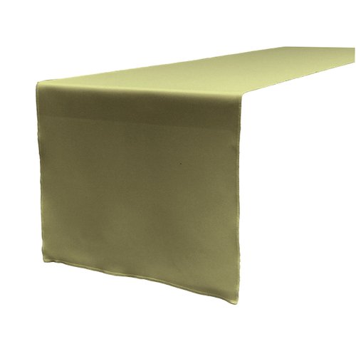 LA Linen Polyester Poplin Table Runner 14 by 108-Inch, Dark Sage