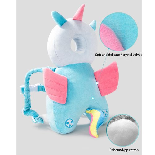 Baby Walker Head Protector Toddler Adjustable Baby Head Protection Backpack Wear Safety Pad (Flying Dragon)