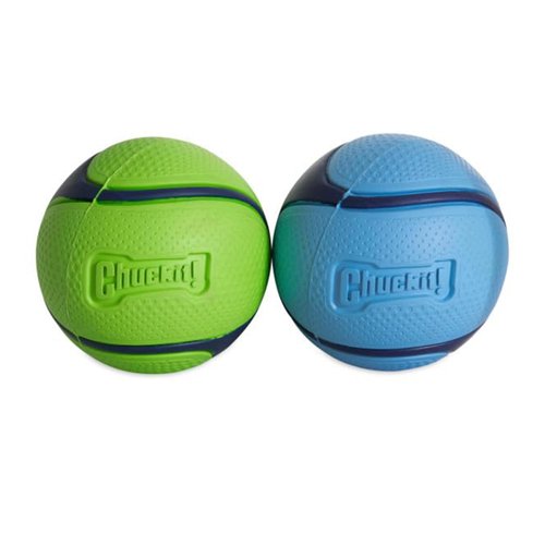 Chuckit! Sniff Ball Dog Toy, Durable High Bounce Bacon and Peanut Butter Scented Rubber Dog Ball Fetch Toy, Medium, 2 Pack