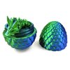 MONCOYI 3D Printed Dragon in Egg with Dragon Inside,Dragon Surprise Egg,Flexible Joints Home Office Dragon Decor Executive Desk Toys for Autism/ADHD,Crystal Dragon Eggs Fidget Toy (Laser Green)
