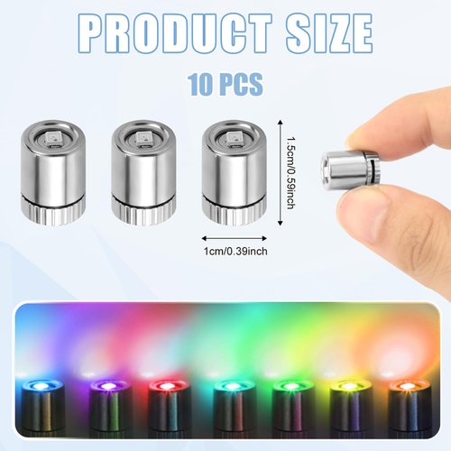 Mini LED Lights, 10 Pieces Mini Electric Lights for Dollhouse, Small Lights for Crafts, Battery Included, Tiny Lights for DIY Miniature Lights, Small Decoration Dollhouse Accessories (7 Colors)