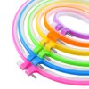 Caydo 6 Pieces Embroidery Hoops and 15 Needles, Plastic Circle Cross Stitch Hoop Ring Embroidery Circle Set, 3.4 inch to 10.4 inch (Multicolor)