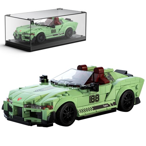 Mould King Speed Champion Toyota Supra Building Toys with Display Case, 27046 Toy Cars Building Sets, Model Car Kits Building Blocks, JDM Race Car Building Kits for Adults Kids 8+(348 PCS)
