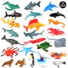 24-Pack Sea Ocean Animal Figures - Realistic Plastic Pool Party Toys Set with Turtle, Octopus, Shark - Children's Educational Birthday Gifts