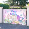 Avezano Mermaid Happy Birthday Backdrop Under The Sea Birthday Party Decorations Little Mermaid Bday Backdrop for Girls Birthday Mermaid Theme Birthday Party Decor 70.8 x 43.3 Inch