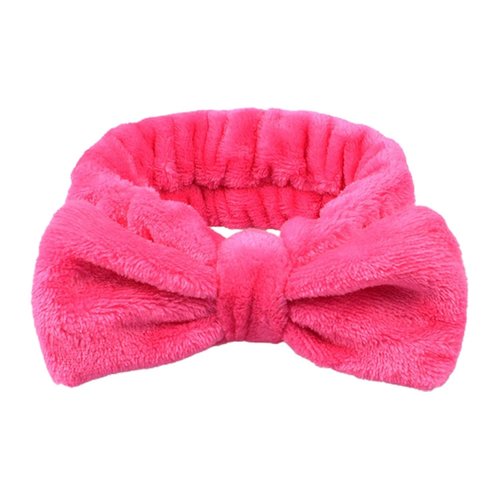 Luhaomisky 1Pc Rose Red Women Makeup Headband Cute Bowknot Coral Fleece Soft Headband for Washing Face,Skin Care and Makeup Removal,Hair Accessories,Women's Fashion Headbands,Beauty and Personal Care