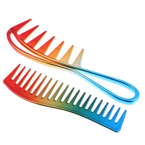Ciieeo 2Pcs Rainbow Wide Tooth Comb Hair Detangling Comb Plastic Mustachable Comb Male Hair Styling Comb Hair Grooming Tools for Men Woman