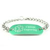 My Identity Doctor - Custom Engraved Medical ID Bracelet - Aluminum, Steel Curb Chain - Green - Wrist Size 5 Inch
