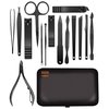 Utopia Care 15-Set Valentines Day Gifts for Her and Him Manicure Kit Nail Clippers for Men and Women, Manicure Set with Nail Kit, Pedicure Kit Grooming Kit with Luxurious Travel Case - Black