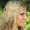 BARTOSI Boho Sequin Head Chain Gold Hair Chains Headpiece Festival Costume Headband Hair Accessories for Women