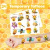 48PCS Bee Party Favors 24PCS Tattoos 24PCS Slap Bracelets Wristbands Themed Birthdays Party Supplies Decorations Decor Honey Bee Day Pattern Girl Gifts School Classroom Prize Baby Shower