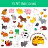 Reusable Sticker Book, 35 Farm Animal Static Stickers Waterproof Animals & Insects Decals Matching Game Activity Books Educational Learning Toys for Toddlers Girls Boys Preschooler