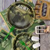 96Pcs Army Birthday Party Supplies Army Party Plates Napkins Forks Army Party Decorations for Camo Birthday Party, Military Soldier Camouflage Veteran Day Party Decorations, Serves 24