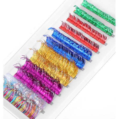 Colorful Lash Clusters, Colored Lash Clusters DIY Mixed 7 Color Lash Clusters, 8-14mm Multicolor Lashes D Curl Lashes Pack