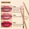 DENESTUP 12 pcs Lipstick Pencil Matte Lip Liner Set, Plump Nude Lip Shape No Smudge Longwear Non-sticky High Pigmented Natural Lip Gloss Primer Makeup (A)
