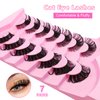 7 Pairs Fox Eye Lashes Flu-ffy 20mm Cat-Eye Lashes Curly Volume Eyelashes Faux Mink Lashes that Look Like Extensions Lashes Wispy False Eyelashes Natural Look(Fox-17)