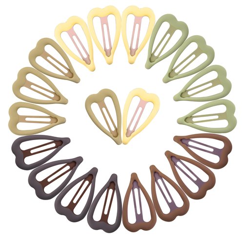 Cptots Metal Snap Hair Clips Heart Shape Hair Barrettes for Women Non Slip Hair Clips For Thick and Thin Hair,Matte Brown,1.9 x 1.1 Inches,20 PCS