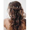 SWEETV Bridal Hair Pins Pearl Headpiece for Brides, Bridesmaids, and Flower Girls - 3Pcs Wedding Hair Clips and Pieces