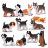 EYSCOTA 12PCS Dog Figurines Playset, Realistic Detailed Plastic Puppy Figures, Hand Painted Mini Dog Figures Toy Set Cake Toppers Birthday for Kids Toddlers