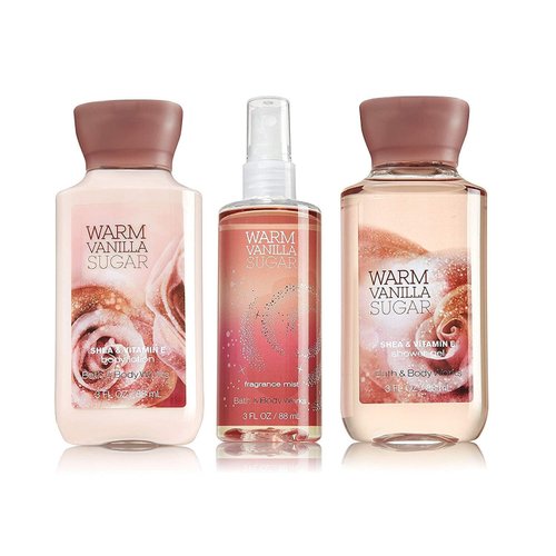 Bath & Body Works Warm Vanilla Sugar Mini Set | Shower Gel, Body Lotion & Fragrance Mist