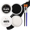 nsxsu Halloween Makeup Kit, White + Black Face Paint 110g(3.9oz ), Face Painting Kit for Kids and Adults, Body Paint Kit with Brushes for Halloween SFX Makeup Cosplay Skull Clown Art Theater