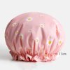 4 Pcs Daisy Bath Cap Double Layer Waterproof Shower Cap Elastic Band Bath Hats Hair Protection Cover Cap for Girls and Women