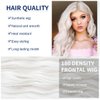 Sabosi Long White Wigs for Women 26 inch Hair Wig, White Wavy Wigs Heat Resistant Synthetic Wig White Halloween Wig