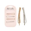 Kitsch Rhinestone Bobby Pins, 4 Pcs Wedding Hair Pins for Bridal Hairstyles, Fancy Hairpins & Hair Accessories, Sparkling Teardrop Shape Barrettes for Women & Girls, Metal Hair Clips, Gold & Silver