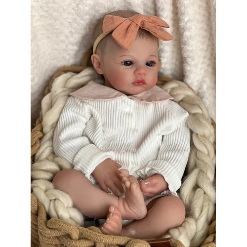RXDOLL Realistic Reborn Baby Dolls Girl Silicone Full Body Vinyl 19 Inch Newborn Baby Dolls Eyes Open Look Real Anatomically Correct Baby Girl Washable Toys for Age 3+