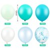 60 Pieces 12 Inch Agate Latex Balloons Confetti Balloons Colorful Balloons for Jungle Baby Shower Wedding Office Birthday Party Supplies (Aqua, Turquoise, Cyan, Mint Green)