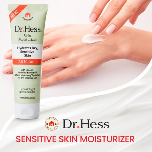 Dr. Hess Face Moisturizer for Dry & Sensitive Skin, Nourishing Lanolin, Vitamin E & Olive Oil Formula, Healing Hydrating Facial & Body Lotion, Paraben & Sulfate Free, Daily Skin Care Cream, 4 oz