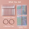 100pcs Nail Swatch Sticks with Number Stickers Nail Color Display Stiletto Tips Clear Nail Sample Sticks with Ring Practice Nail Tips Nail Supplies for Nail Techs Professional Nail Salon