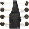 TECEUM Tactical Compact Sling Bag – CCW for Everyday – for R&L Hand – Shoulder Crossbody Bag for Concealed Carry of Handgun – Pack (Black)