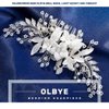 Olbye Wedding Hair Comb Rhinestone Silver Bridal Hair Pieces Flower Crystal Prom Headpiece Pearls Bride Hair Clips Bridesmaids Decorative Hair Side Combs Wedding Hair Accessories for Brides (Silver C)