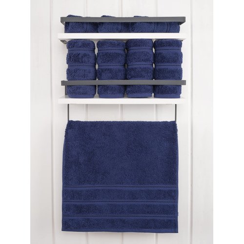 American Soft Linen Luxury Hand Towels for Bathroom, 100% Cotton Turkish 4 Piece Hand Towel Set, 600 GSM Hand Face Towels for Kitchen, Navy Blue Hand Towels