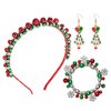 HEIDKRUEGER Christmas Bells Headband Xmas Beaded Headband Snowflake Christmas Tree Candy Cane Jewelry Set for Women Girls Holiday Gifts