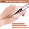 Ruicen Microblading Eyebrow Pen-Upgraded Eye Brow Pencils for Women Brown with Micro-Fork Tip Applicator, Smudge-Proof and Waterproof Eyebrow Pencil for Natural Hair-Like, Last All-Day, Dark Brown