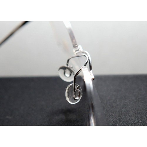 Push-in Eyeglass Nose Pads,BEHLINE 5 Pairs Glasses Nose Piece Replacement for Silhouette Frame,for Rimless/Frameless Eyewear Frame,Soft Silicone Nose Guards Anti-slip Nose Bridge Pads 9mm(Round,Clear)